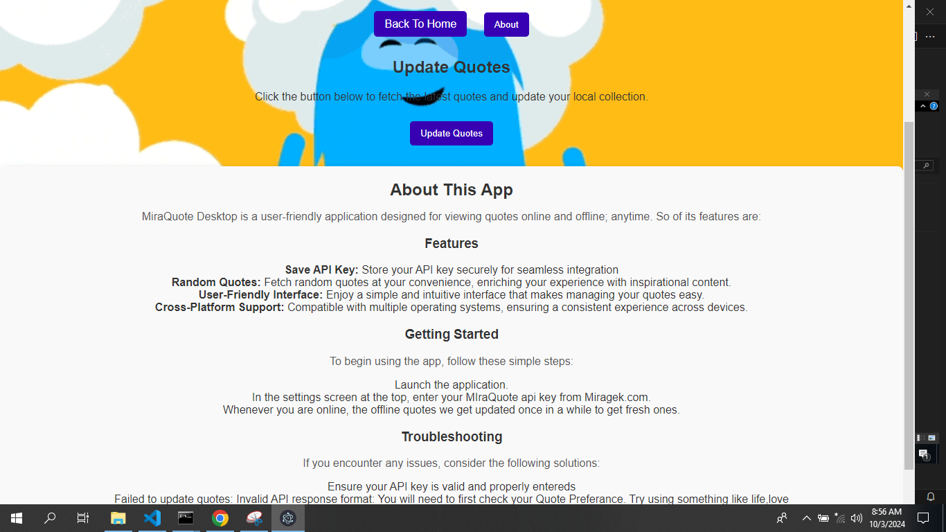 MiraQuote Desktop Home