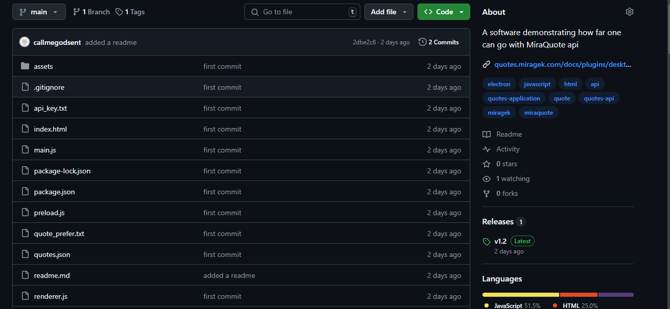 Miragek Quote Desktop Github